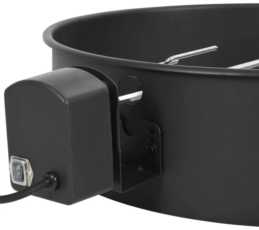 Conjunto espeto giratório para churrasqueira 57 cm preto
