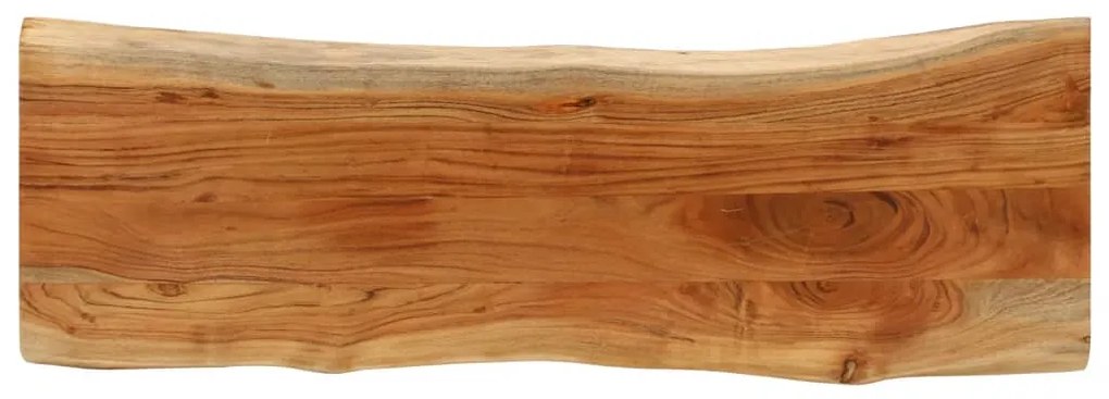 vidaXL Tampo de mesa retangular borda viva 110x40x3,8 cm acácia maciça