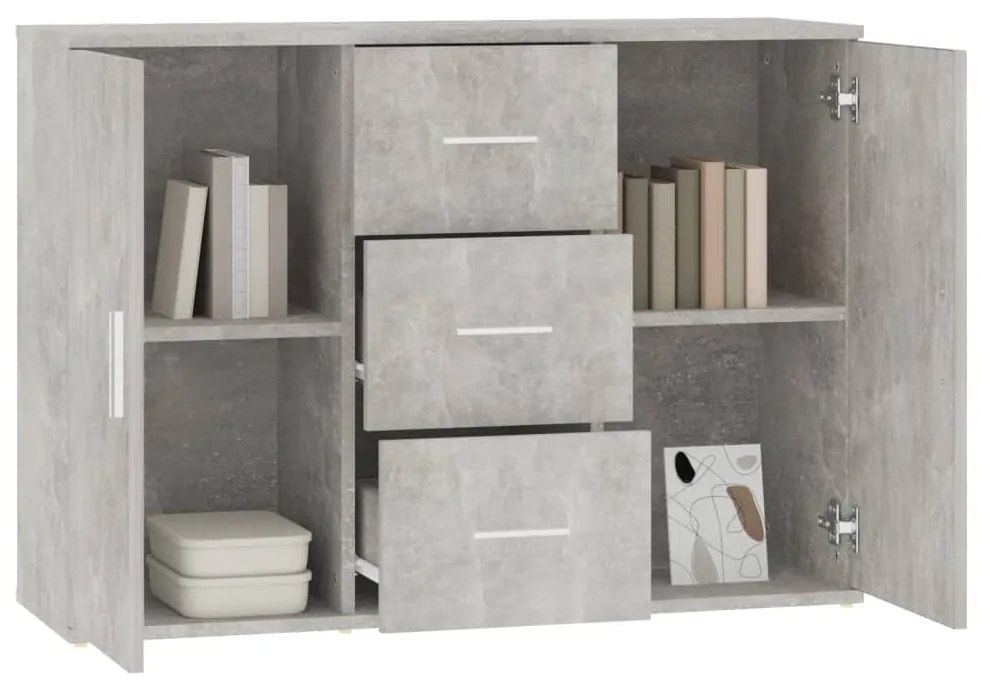 Aparador 91x29,5x65 cm derivados de madeira cinza cimento
