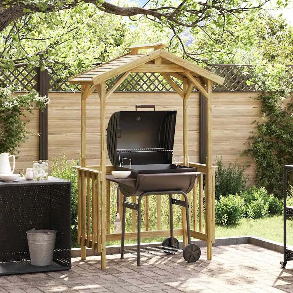 vidaXL Abrigo para churrasqueira Madeira de pinho impregnada