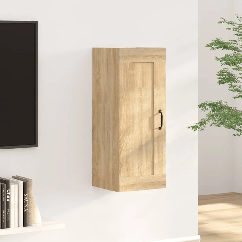 812477 vidaXL Armário suspenso 35x34x90 cm derivados de madeira cor sonoma