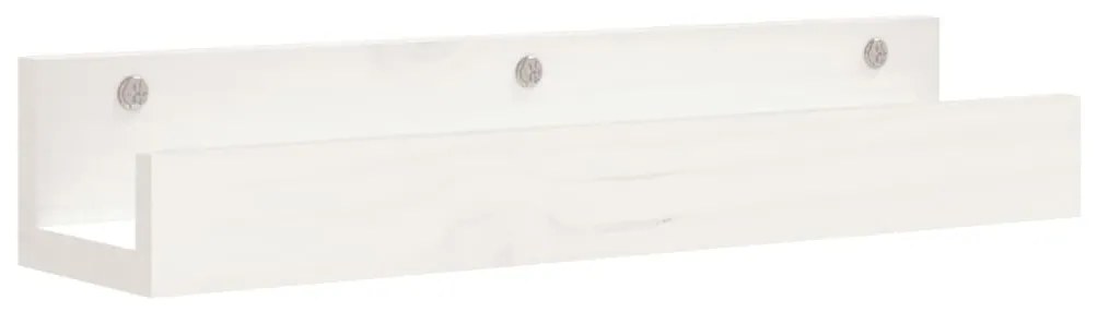 Prateleiras de parede 2 pcs 50x12x9 cm pinho maciço branco