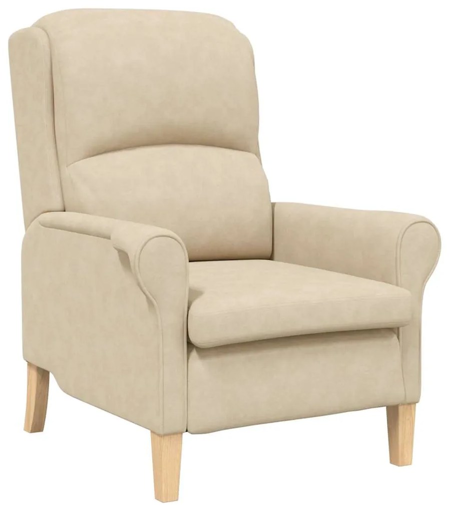Poltrona Creme Creme Standard Tecido e Madeira