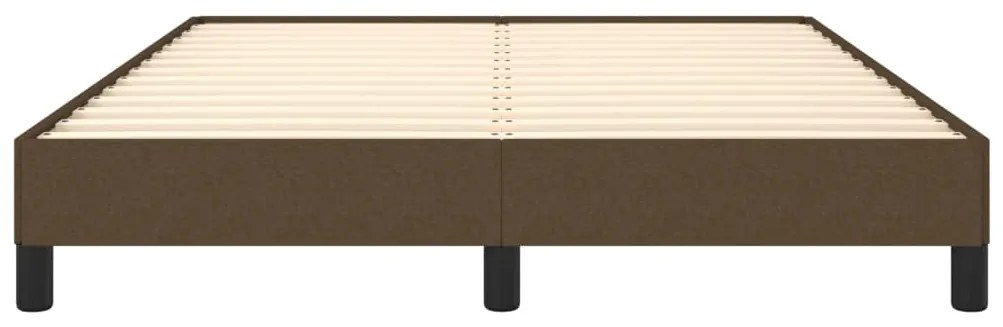 Estrutura de cama sem colchão 140x200 cm tecido castanho-escuro