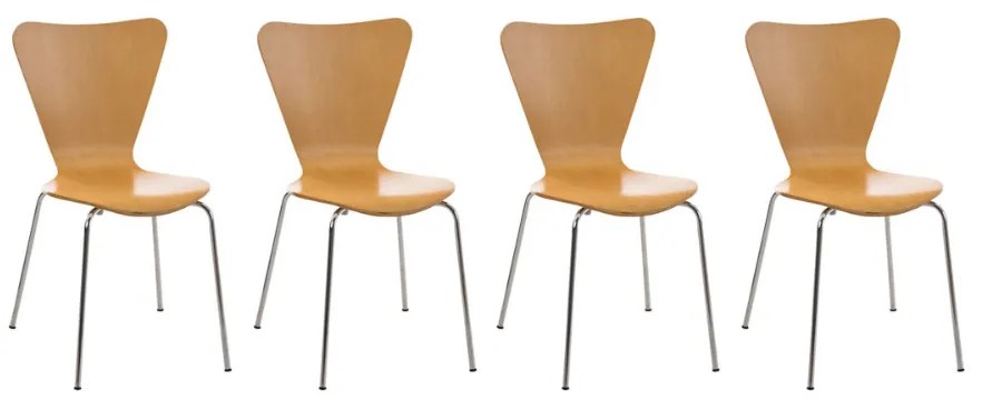 Conjunto de 4 cadeiras cozinha e jantar Calisto 45 x 85 x 49 cm Cor Natural