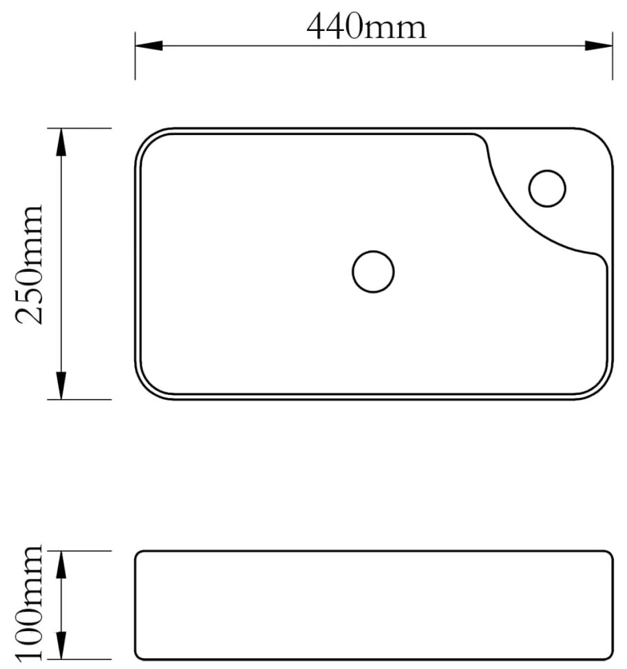 Pia de cerâmica para banheiro + furo torneira, branco