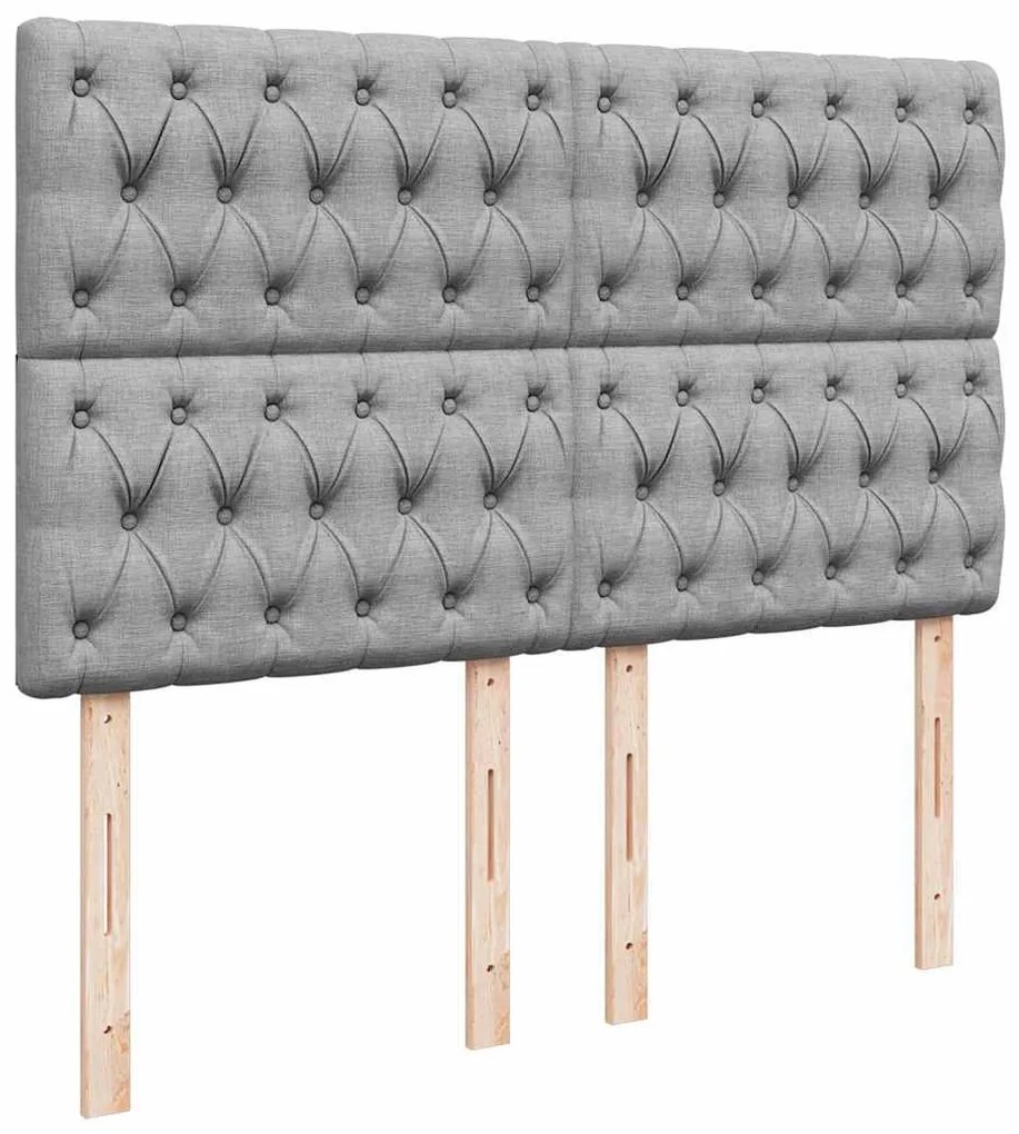 Estrutura de cama otomana com colchão 140x190 cm cinzento claro