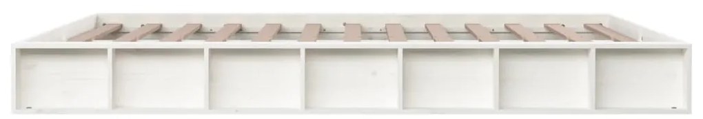 Estrutura de cama 200x200 cm pinho maciço branco
