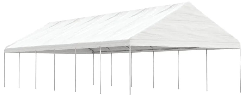 Gazebo com telhado 13,38x5,88x3,75 m polietileno branco
