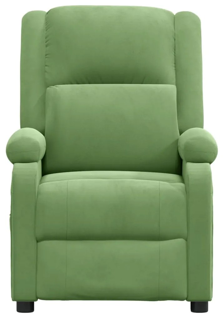 Poltrona reclinável elétrica veludo verde-claro
