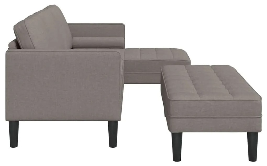 Conjunto de Sofás de 2 Peças com Almofadas em Tecido Taupe