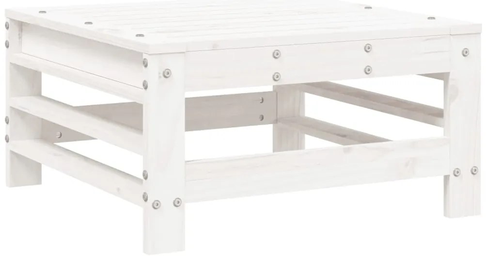 Apoios de pés p/ jardim c/ almofadões 2 pcs pinho maciço branco