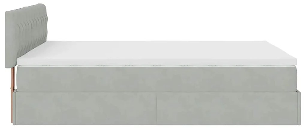 Estrutura de cama otomana com colchão 140x190 cm cinzento claro