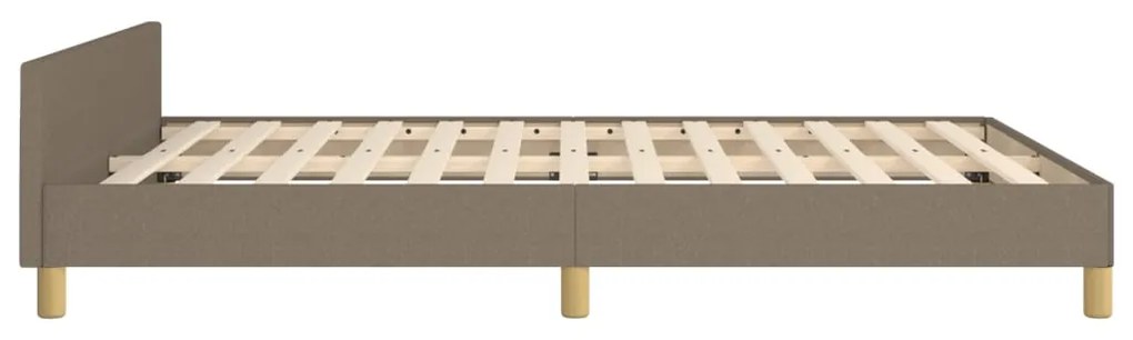 Cama sem colchão 140x190 cm tecido castanho-acinzentado