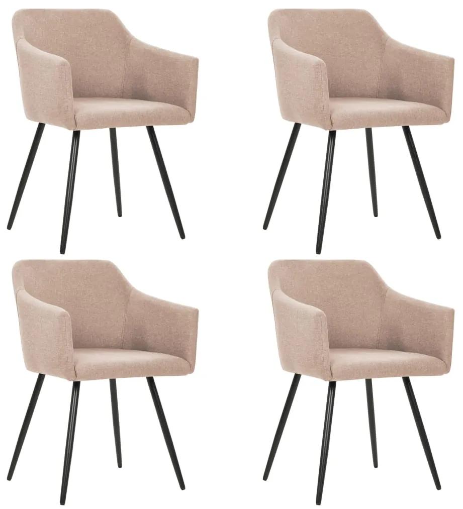 276069 vidaXL Cadeiras de jantar 4 pcs tecido cinzento-acastanhado