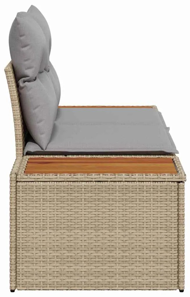 Sofá de Jardim 2 Lugares com Almofadas Bege em Rattan