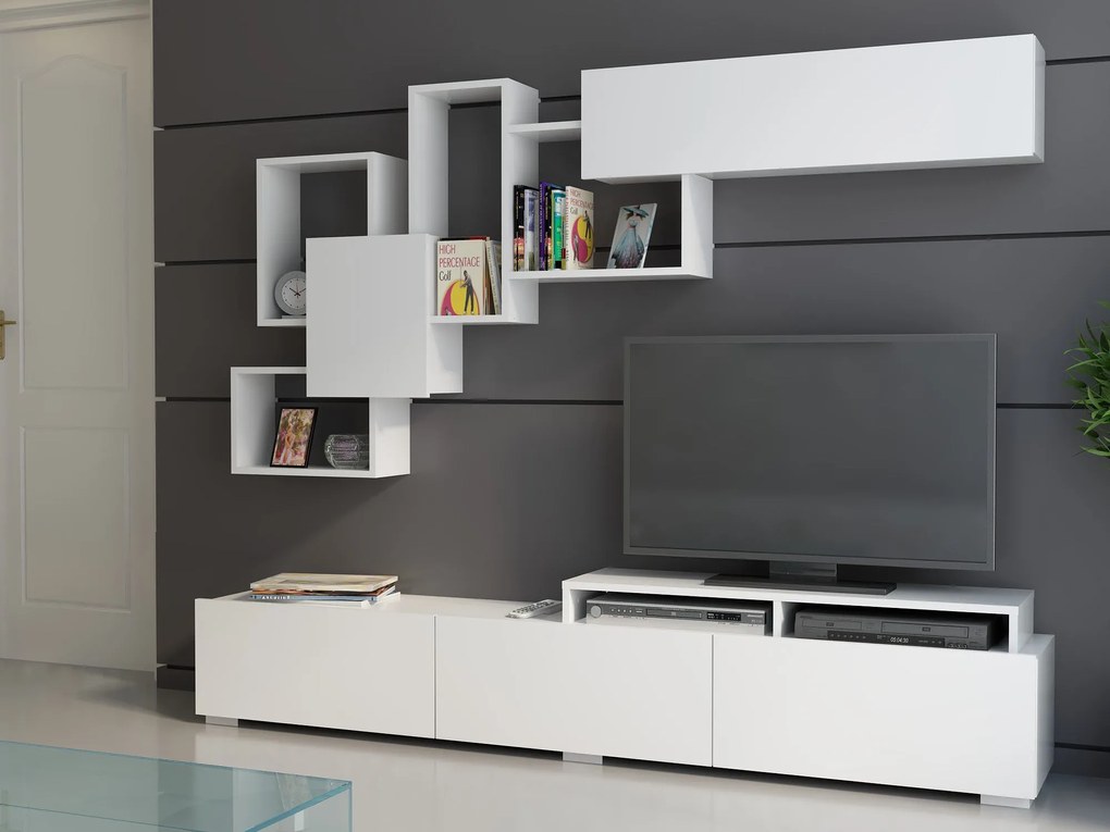 Móvel TV Amor – Branco – 210x30x35 cm