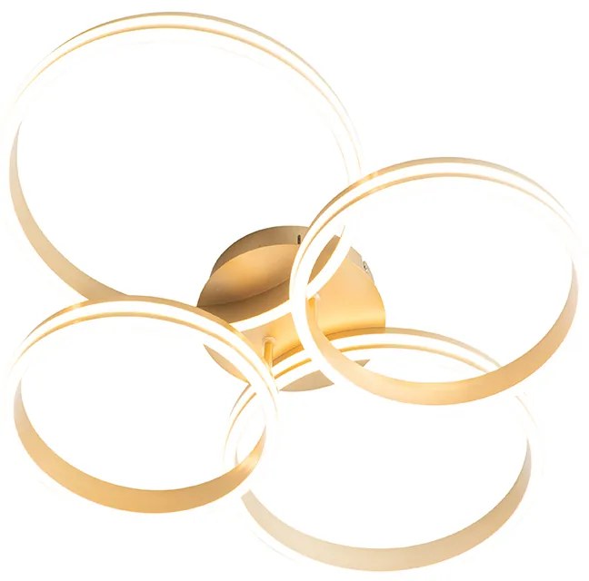 Candeeiro de teto latão com LED regulável em 3 níveis 4 luzes - Navara