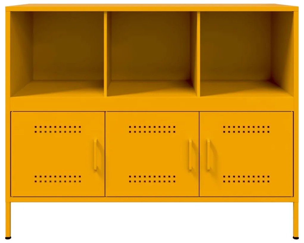 Aparador 100,5x39x79 cm aço amarelo mostarda