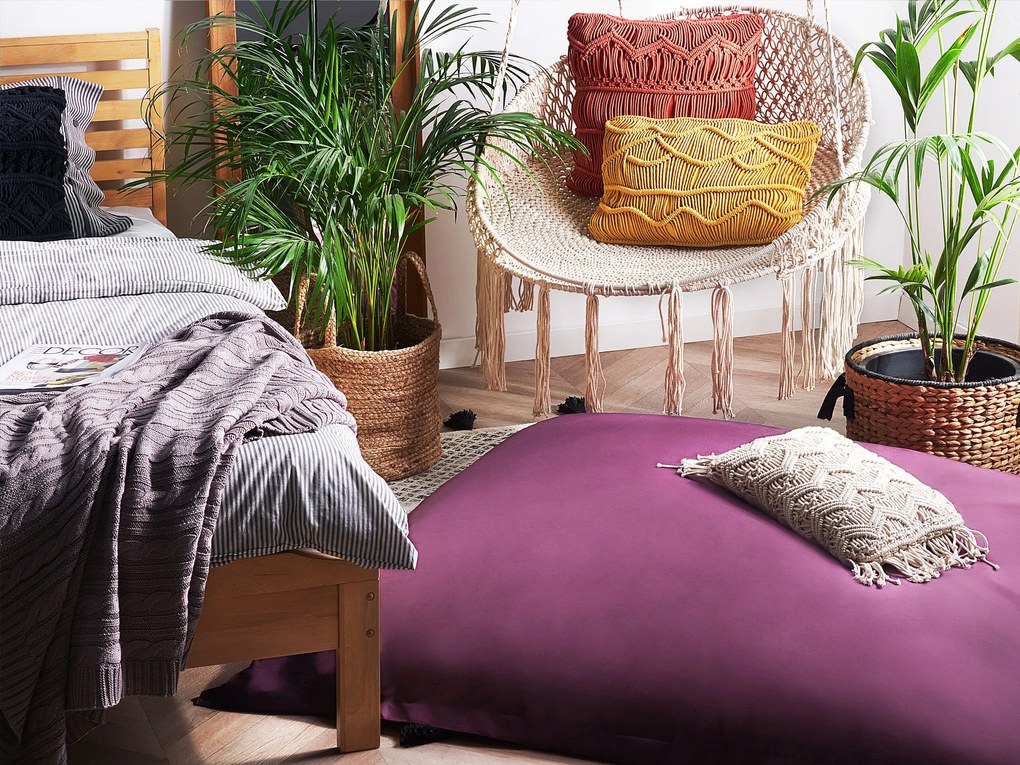 Pufe almofada roxo 140 x 180 cm FUZZY Beliani
