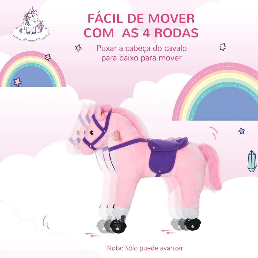 vidaXL Cavalo de montar em peluche castanho escuro XXL