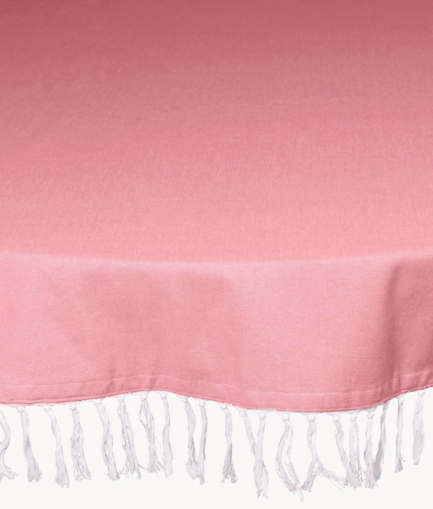 Toalha de mesa redonda em algodão Chambray