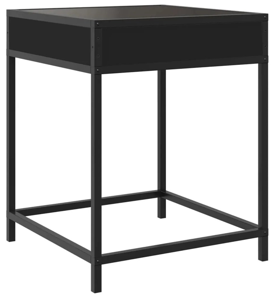 Mesa de centro com luzes LED Infinity 40x40x51 cm preto