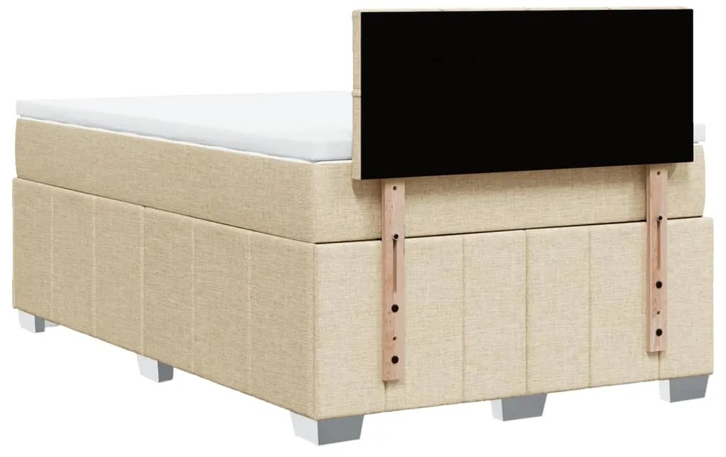 Cama boxspring com colchão 120x190 cm tecido cor creme