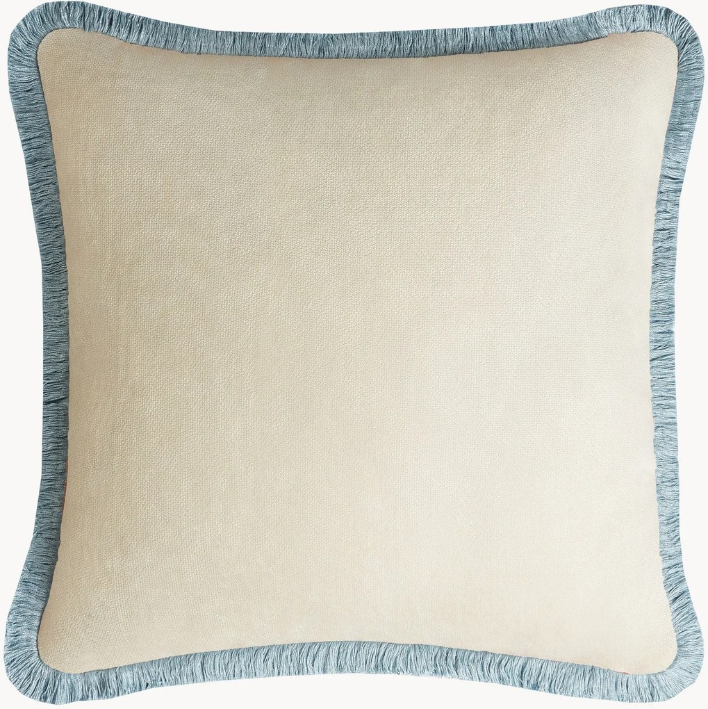 Almofada decorativa em veludo artesanal Happy