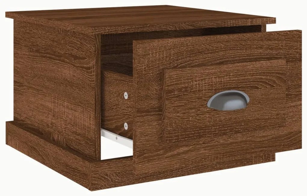 Mesa de centro 50x50x35 cm derivados madeira carvalho castanho