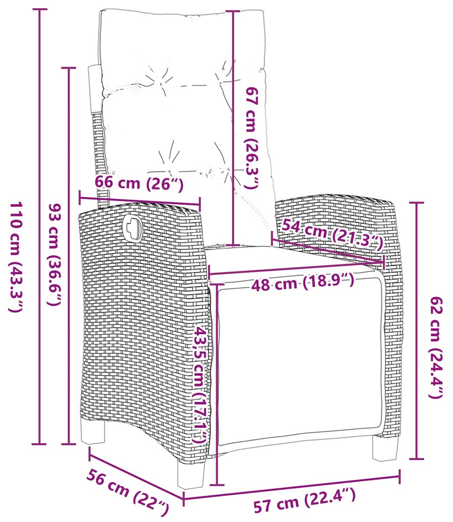 Conjunto de Jantar de Jardim de 5 Peças Cinza Claro Rattan Poly