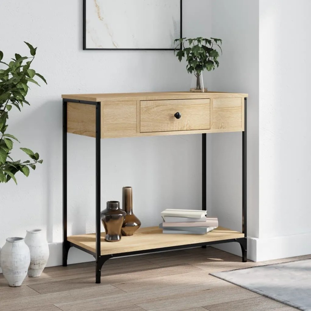 Mesa consola 75x34,5x75 cm derivados de madeira carvalho sonoma