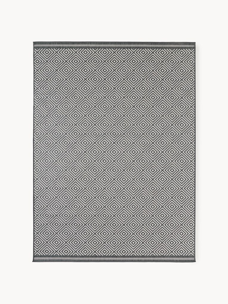 Tapete reversível para interior e exterior com padrão de diamante Reddy