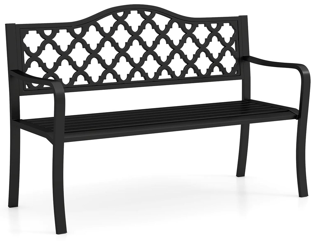 Conjunto de 2 cadeiras de jardim dobráveis ​​com estrutura de metal, cadeiras de praia com encosto e braços, pretas