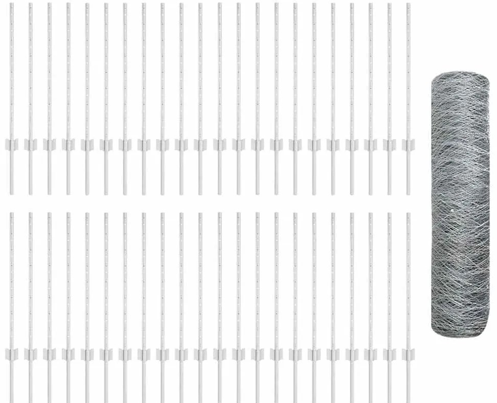 Postes de Cerca vidaXL 11 pcs U-Channel 80 cm Aço Galvanizado