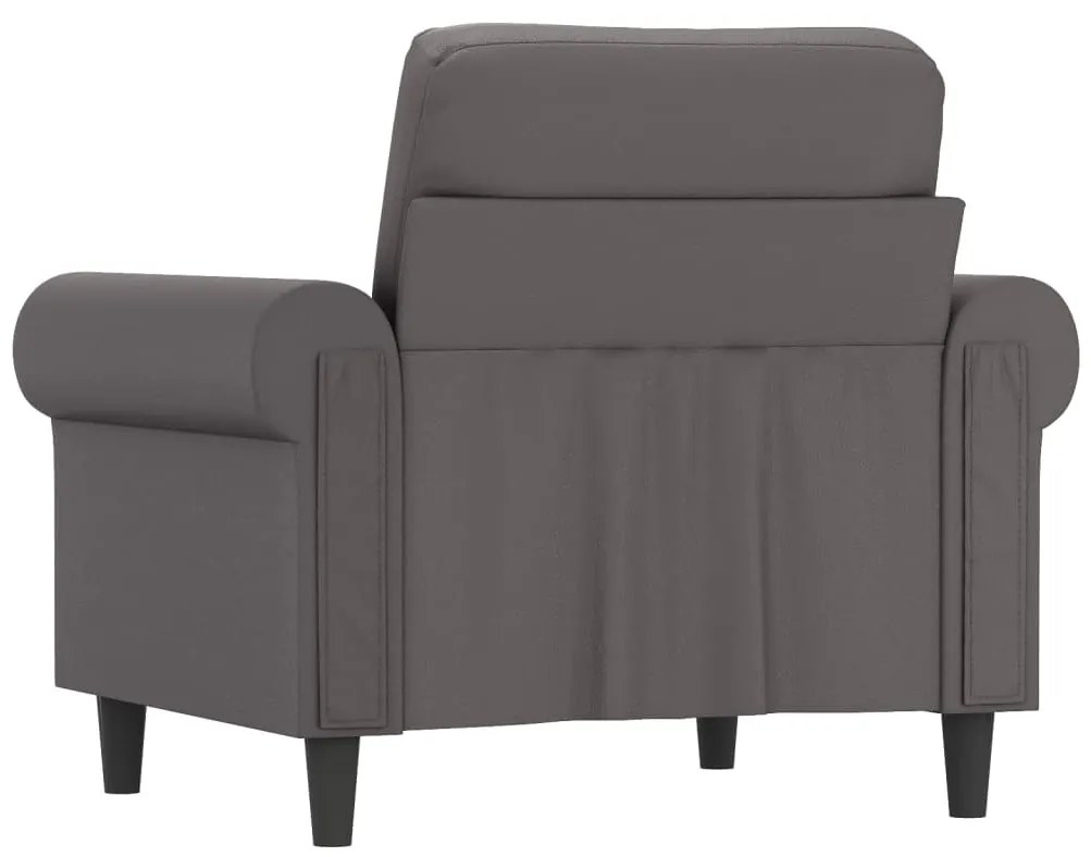 Poltrona 60 cm couro artificial cinzento