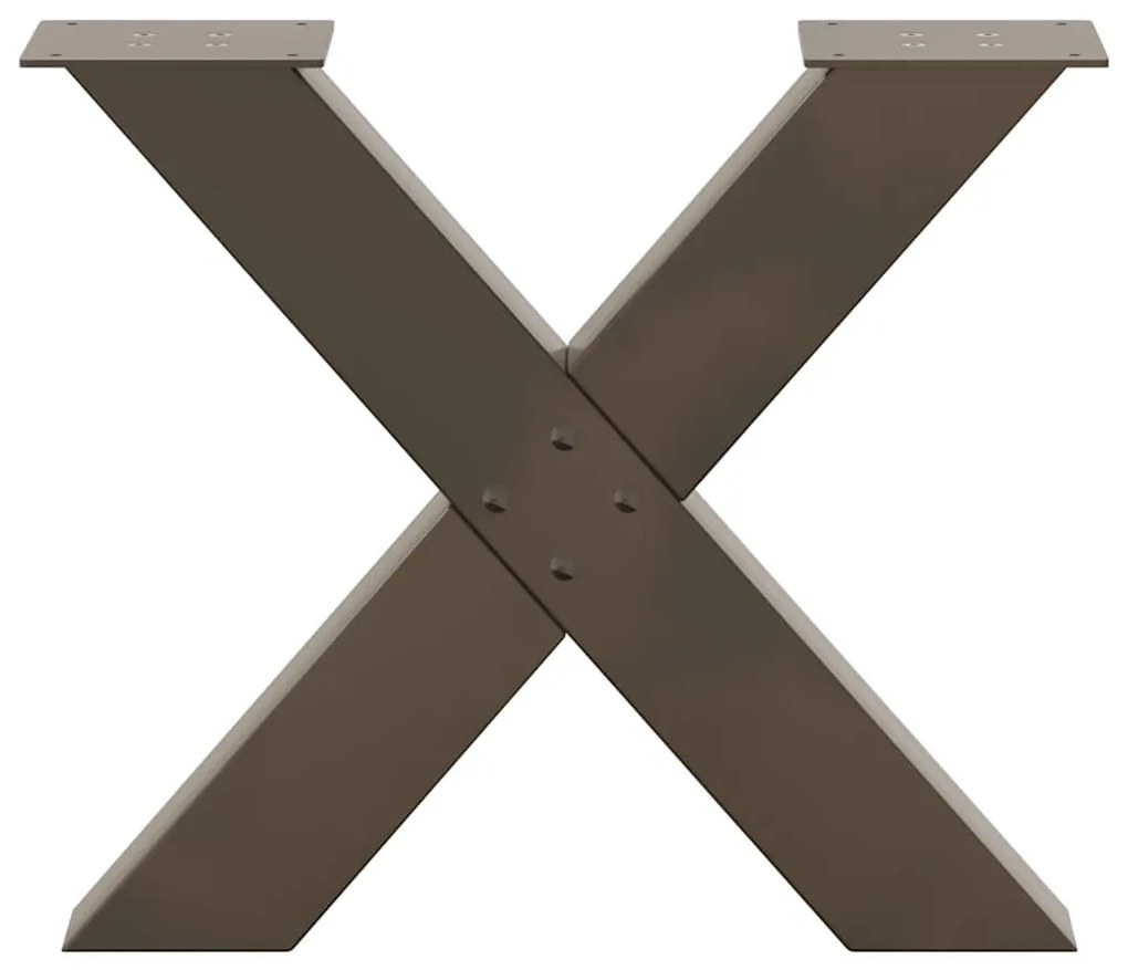 Pés para mesa de centro em formato de X, 2 peças, aço natural, 50x(42-