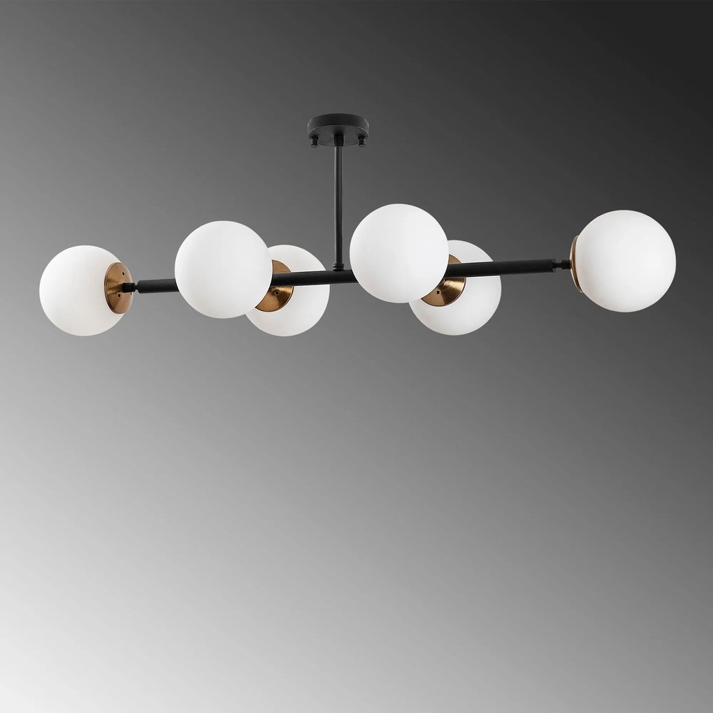 Candeeiro de Teto Fazli – Preto Antique Creme – 110 x 40 x 35 cm