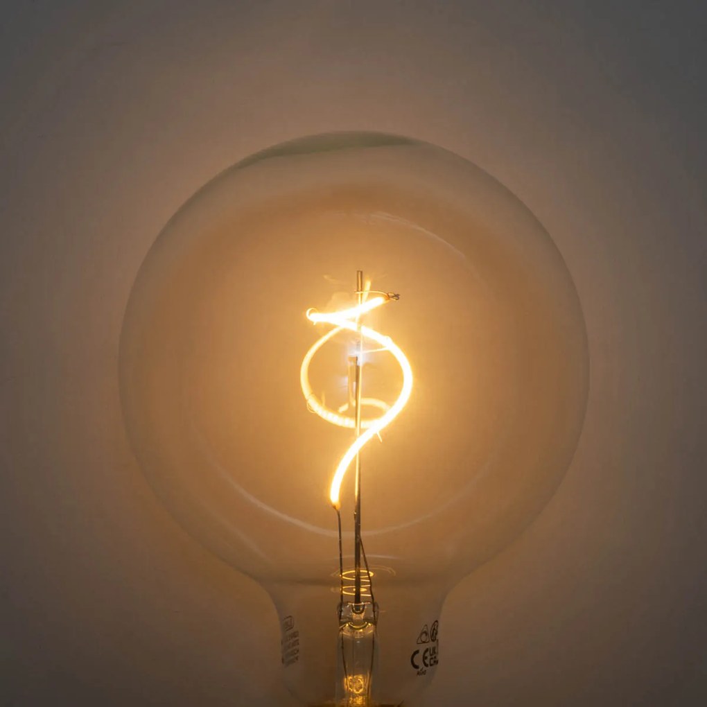 Conjunto de 5 Lâmpadas LED de filamento espiral E27 reguláveis G125 4W 270LM 2200K