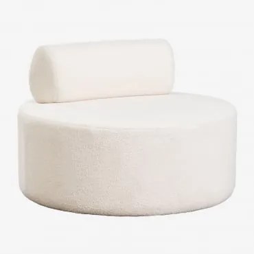 Poltrona Em Pelo De Carneiro Naroa Tecido Pele De Borrego Branco - Sklum