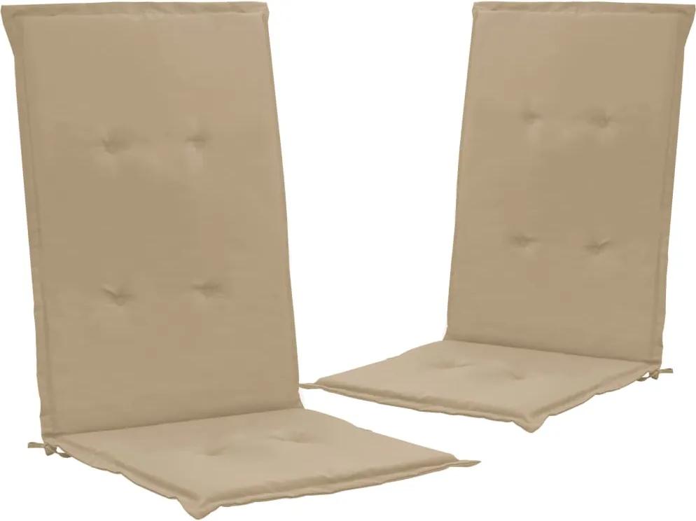 Almofadões para cadeiras de jardim 2 pcs 120x50x3 cm bege