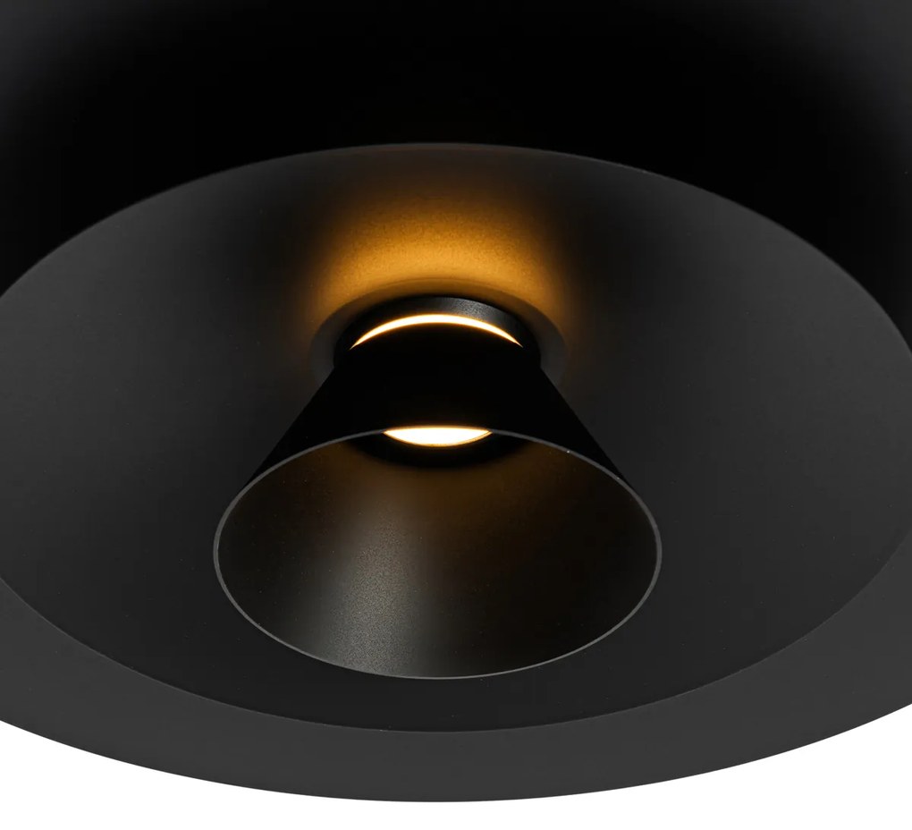 Candeeiro de suspensão design preto com LED regulável em 3 níveis - Pauline Design,Retro