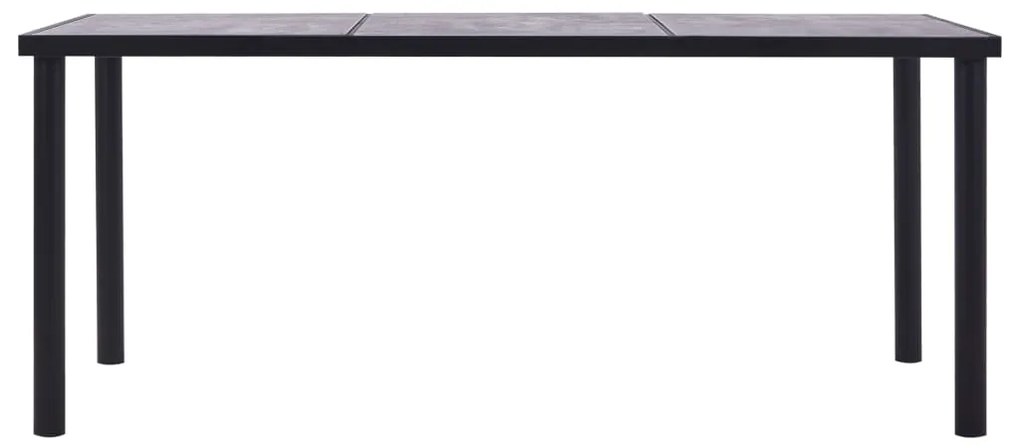 Mesa de jantar 200x100x75 cm MDF preto e cinzento cimento