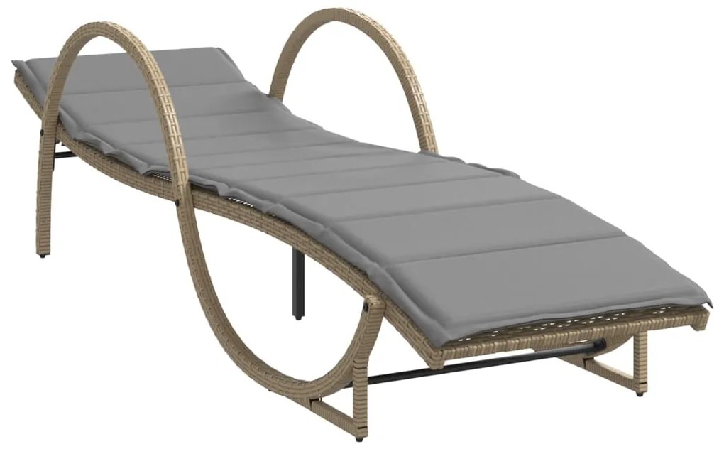 Espreguiçadeiras com mesa 2 pcs vime PE bege