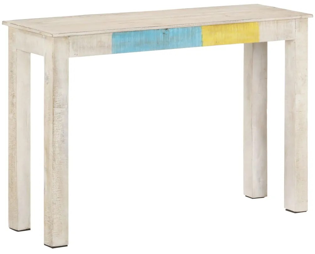 Mesa consola 115x35x77 cm madeira de mangueira áspera branco