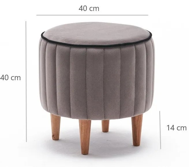 Pouffe Lindy – Cinzento – 40 cm x 40 cm x 40 cm
