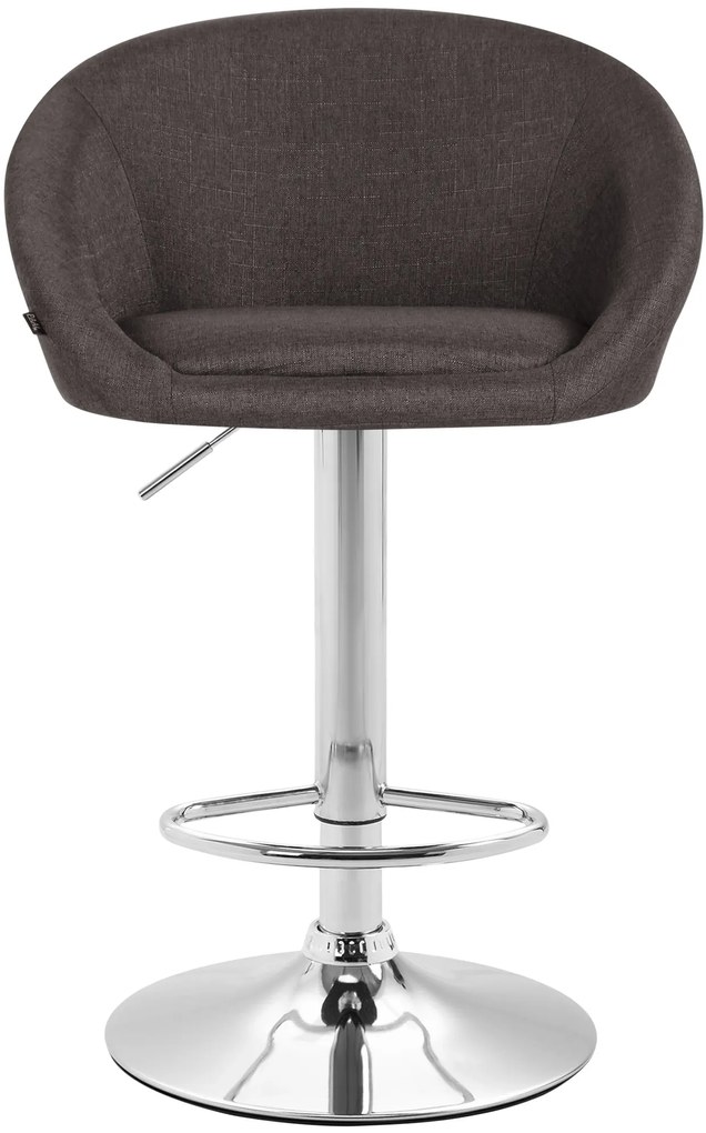 Banco de bar Miami em tecido e com estrutura cromada 55 x 86-106 x 51 cm Cinzento escuro