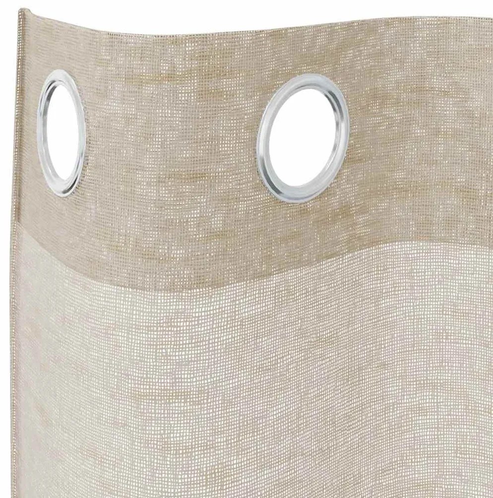 Cortinas com cortinas 2 pcs Areia 140 x 260 cm Poliéster