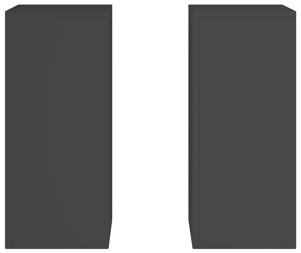 Suportes para Plantas Externos Pilar 2 pcs Preto 24x24x55 cm Aço