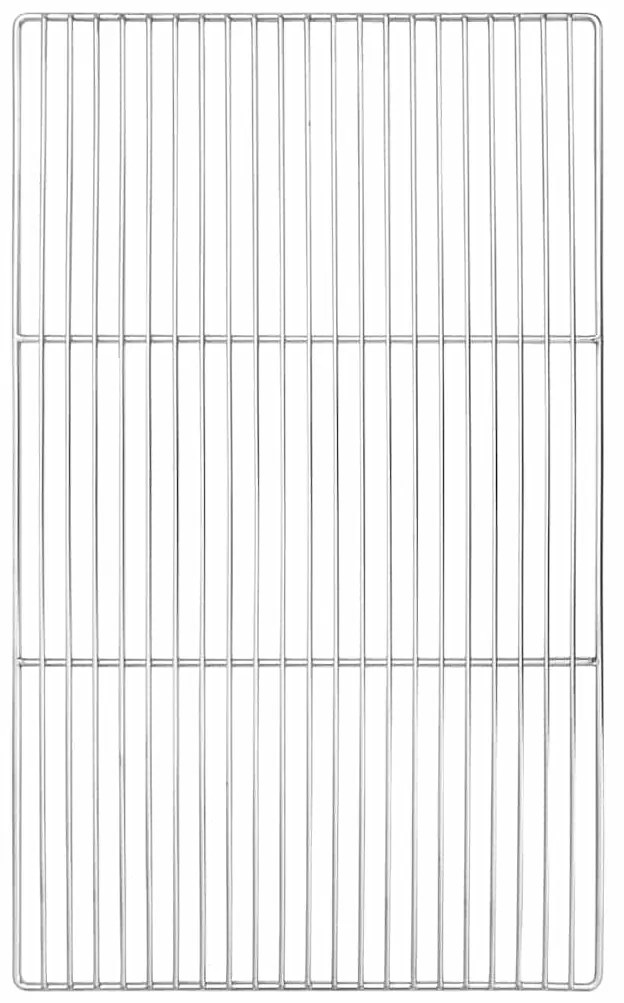 Grelha para Churrasco vidaXL com Alças Retangular 67x40 cm em Aço Inox